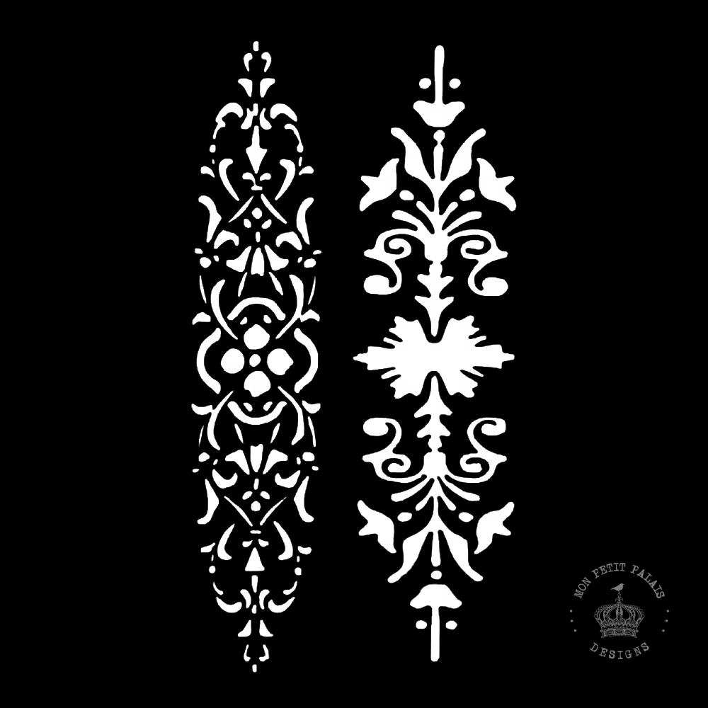 Ornate Border Decorative Stencil – Vertical Pattern Design