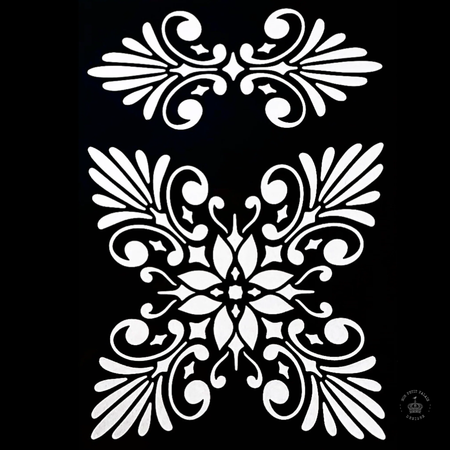 Florentine Scrollwork Decorative Stencil – Corner & Border Design
