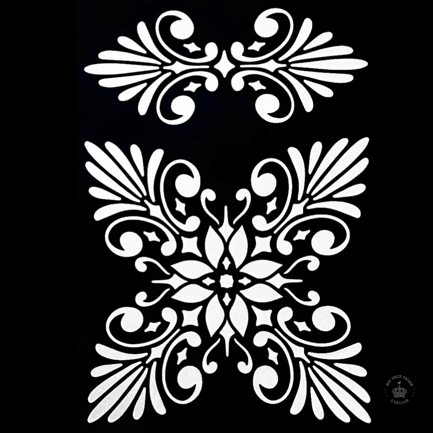 Florentine Scrollwork Decorative Stencil – Corner & Border Design