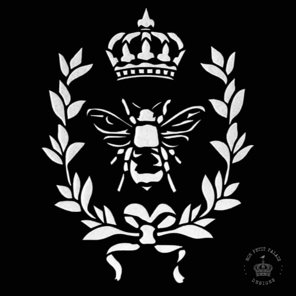 Bee Wreath and Crown Stencil 13cmx13cm