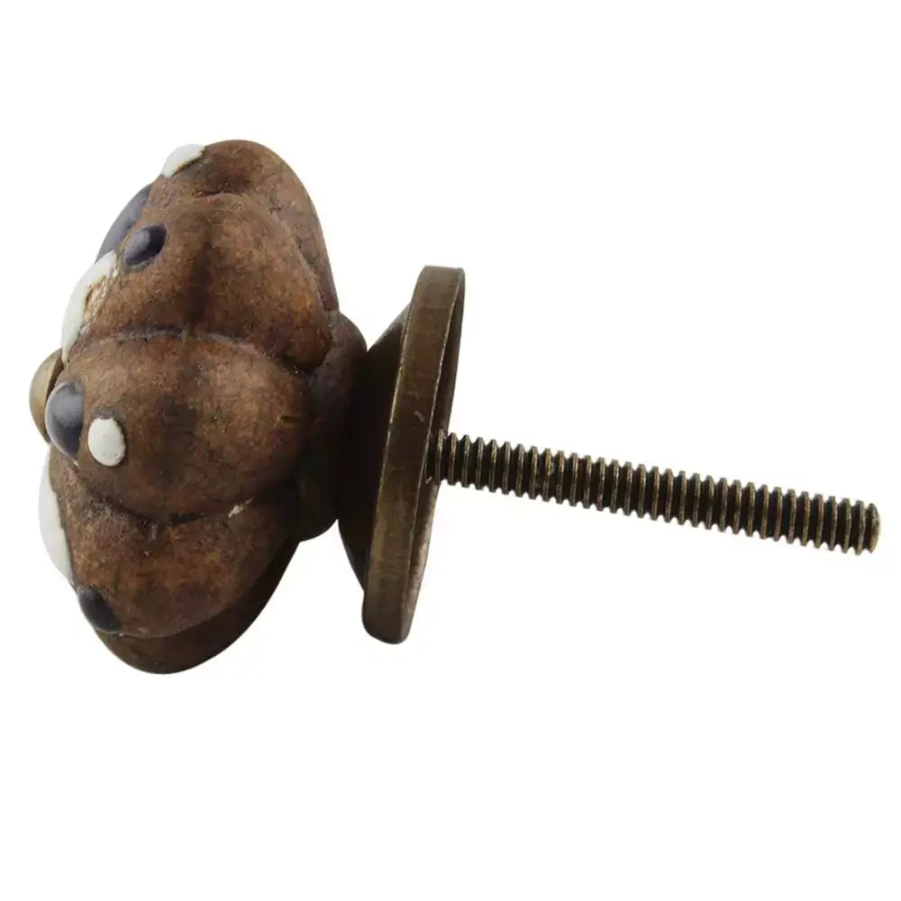 Rusty Flower Ceramic Knob