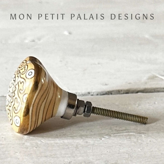 Arles & Gold Ceramic Knob