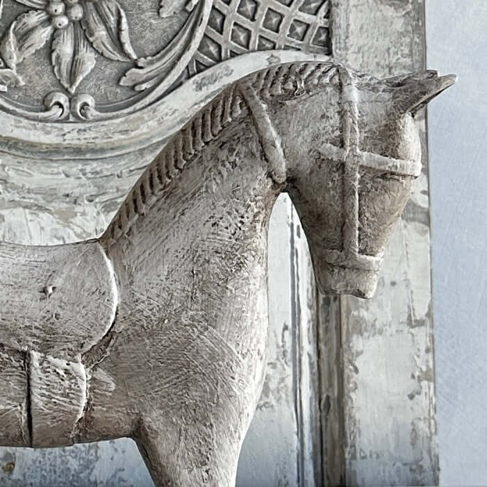 White Rustic Charm Rocking Horse