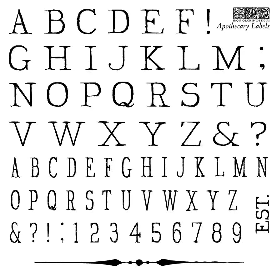 IOD Apothecary Labels Stamp for vintage-style DIY decor, crafting, and furniture upcycling