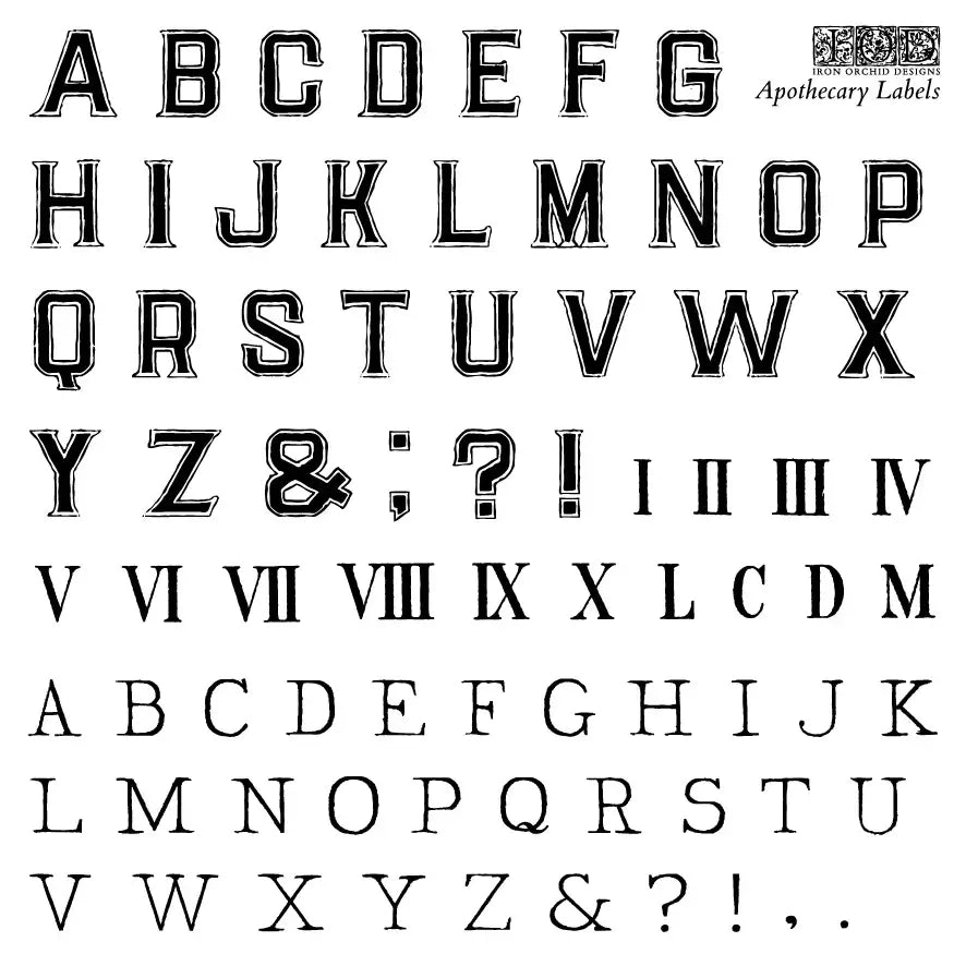 IOD Apothecary Labels Stamp for vintage-style DIY decor, crafting, and furniture upcycling