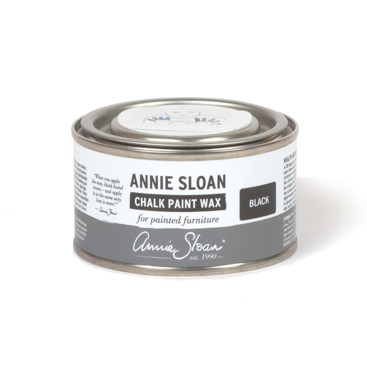 Annie Sloan Black Chalk Paint Wax can for painted furniture and decor, delivering a dramatic depth and finish.