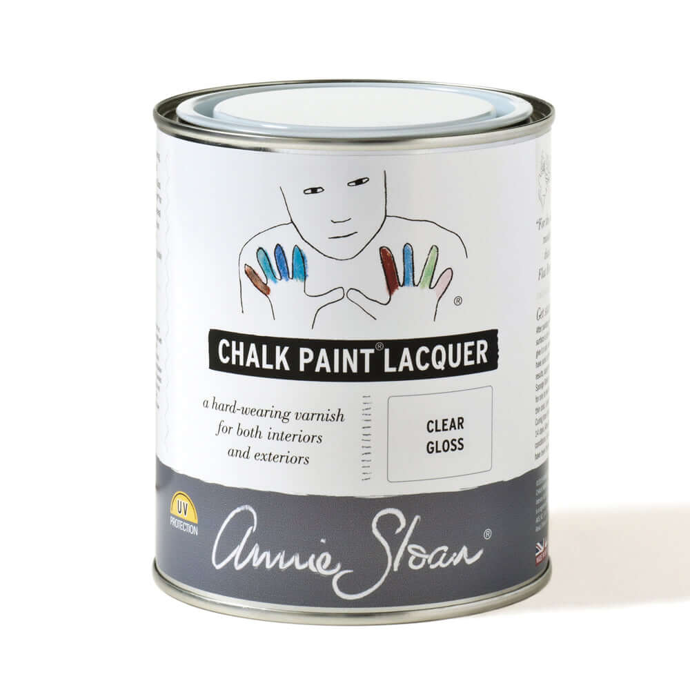 Annie Sloan Chalk Paint Lacquer can on a white background