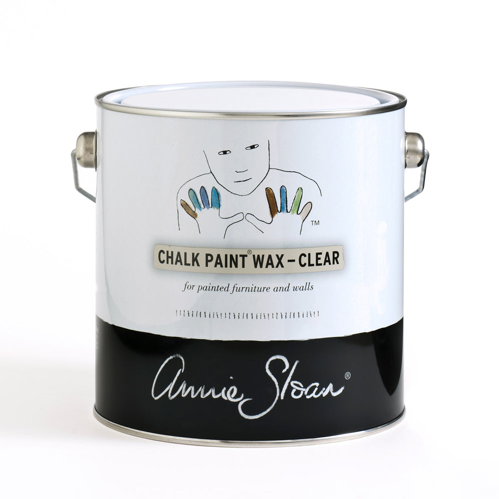 Annie Sloan Chalk Paint Wax Clear 2.5l tin, professional-grade furniture wax for sealing Chalk Paint finishes with a durable matte sheen