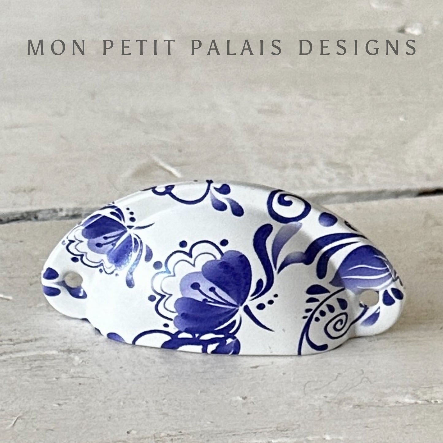 Hamptons Blue and White Cup Handles