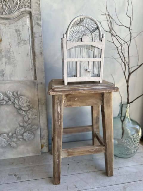 White Vintage Bird Cage
