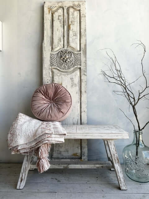 Mira Whitewash Bench Mon Petit Palais Designs