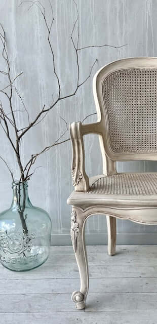 French Provincial Rattan & Wood Chair