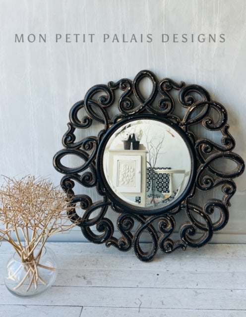 Black & Gold Scroll Mirror