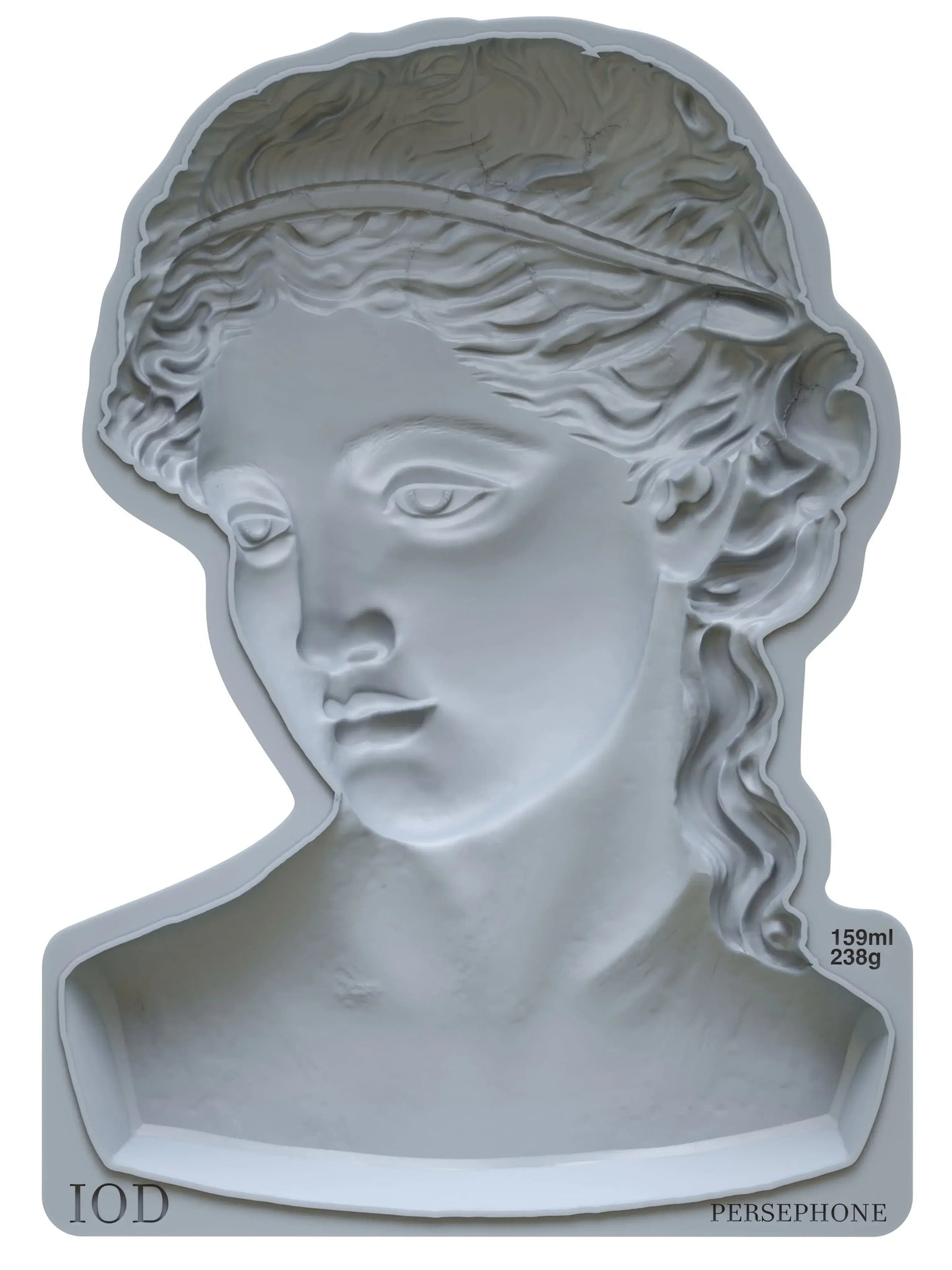 IOD Persephone Decor Mould showcasing a classical female form in a 5 x 7 design, ideal for crafts and baking.