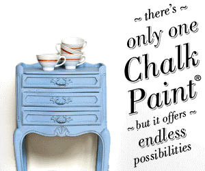 Annie Sloan 101 Chalk Paint Workshop showcasing a blue painted cabinet with cups, highlighting endless possibilities.