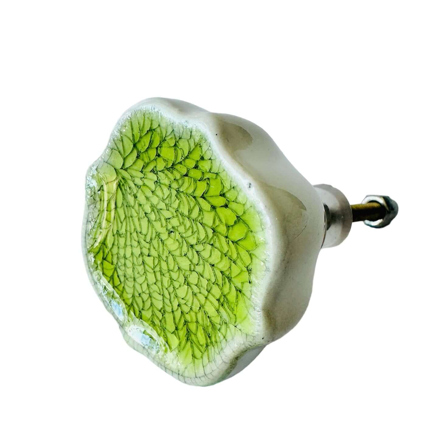 Fern – Green Crackle Glass Door Knob