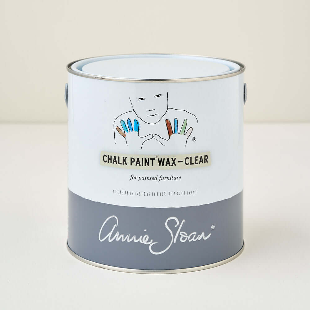 Annie Sloan Clear Chalk Paint™ Wax can, designed for sealing painted furniture with a soft sheen.