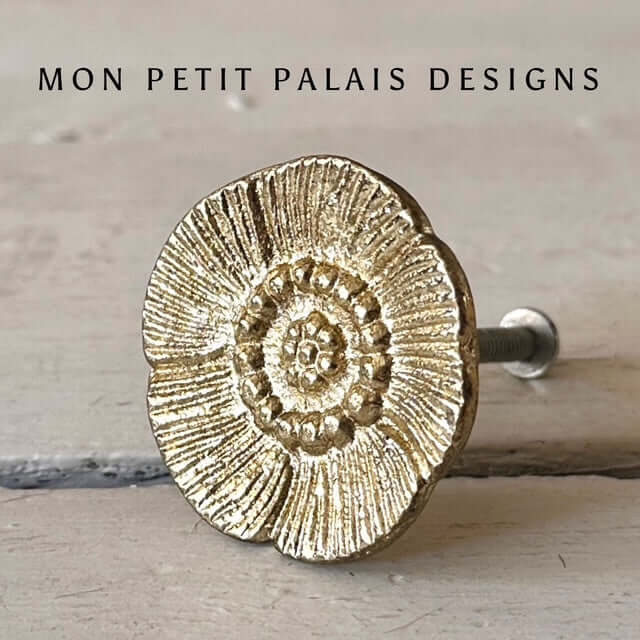 Angled perspective of the Antique Gold Floral Knob, highlighting intricate detailing and a sophisticated vintage appeal for home decor.