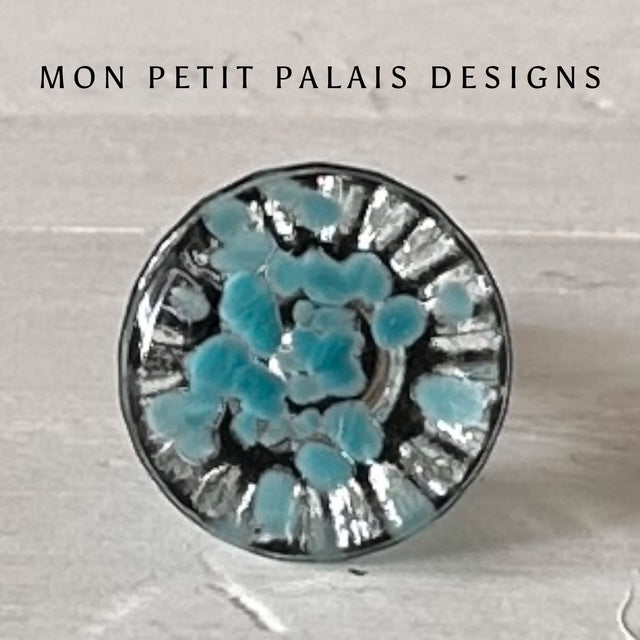 Celeste Blue Glass Knob.