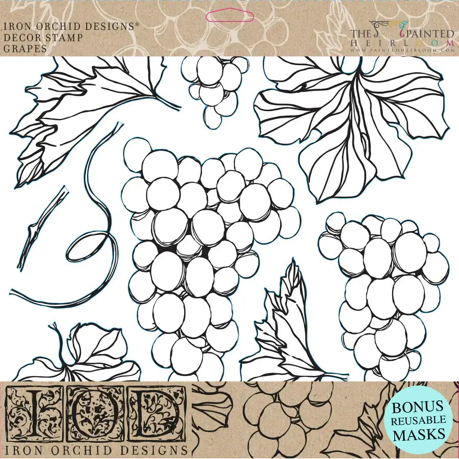 GRAPES 12×12 IOD DECOR STAMP™