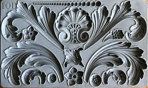 IOD Acanthus decor mould featuring classical scrollwork and acanthus leaf designs for DIY projects.