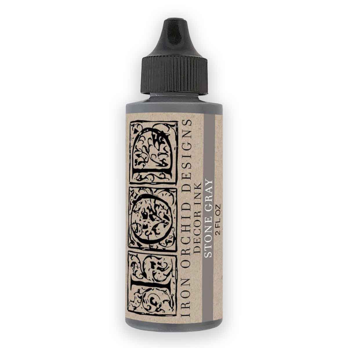 IOD Stone Grey Decor Ink, perfect for adding a soft, neutral grey to you DIY stamping and decor projects