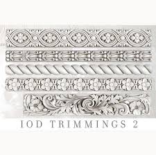 IOD Trimmings 2 Decor Mould showcasing ornate decorative trims and borders for furniture styling.