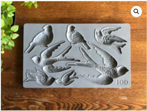 IOD Birdsong Decor Mould featuring intricate bird designs for DIY crafts and baking.