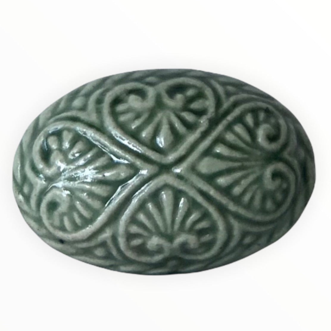 Nouveau Sage Oval Ceramic Knob