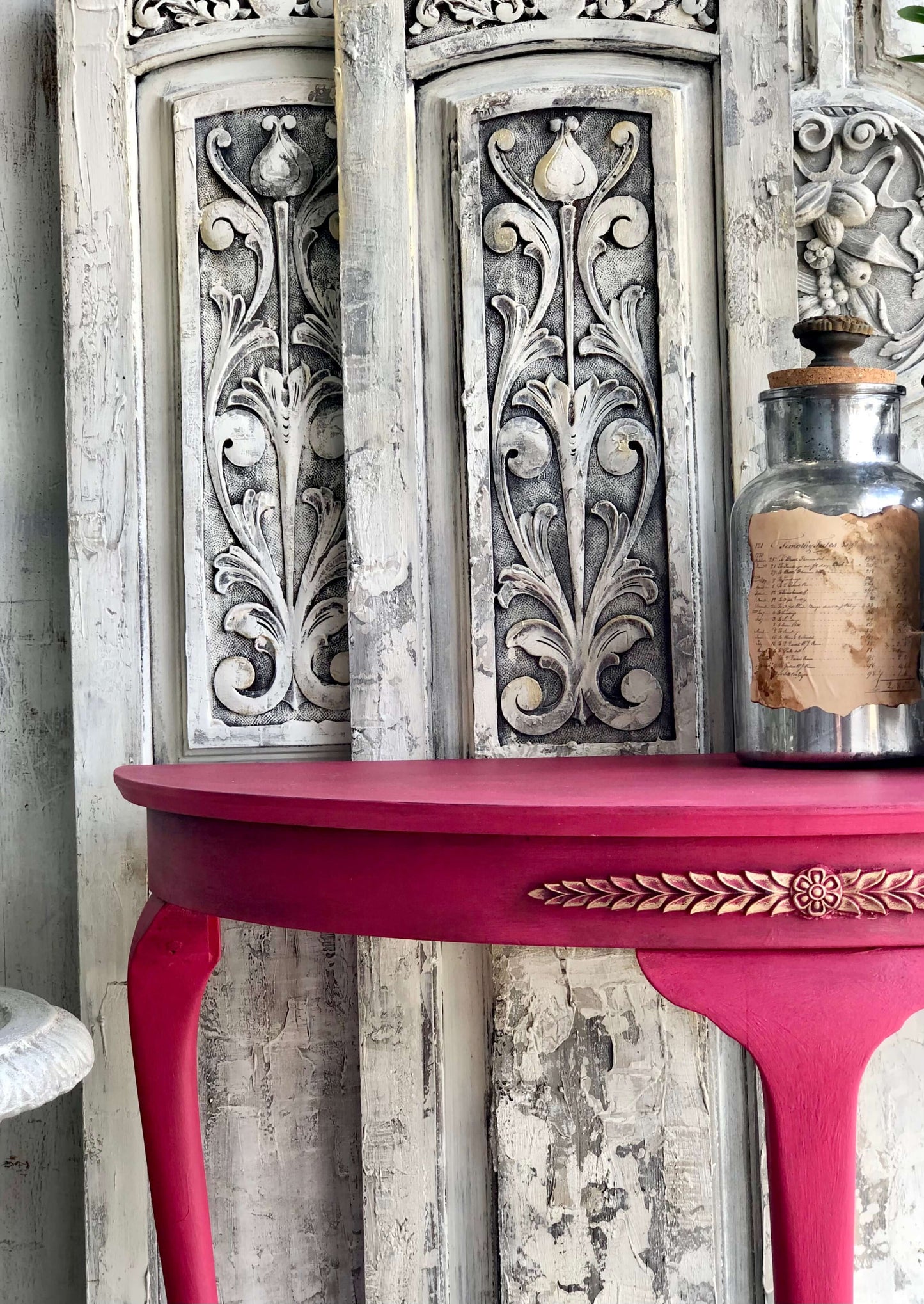 Capri Pink Half Moon Table