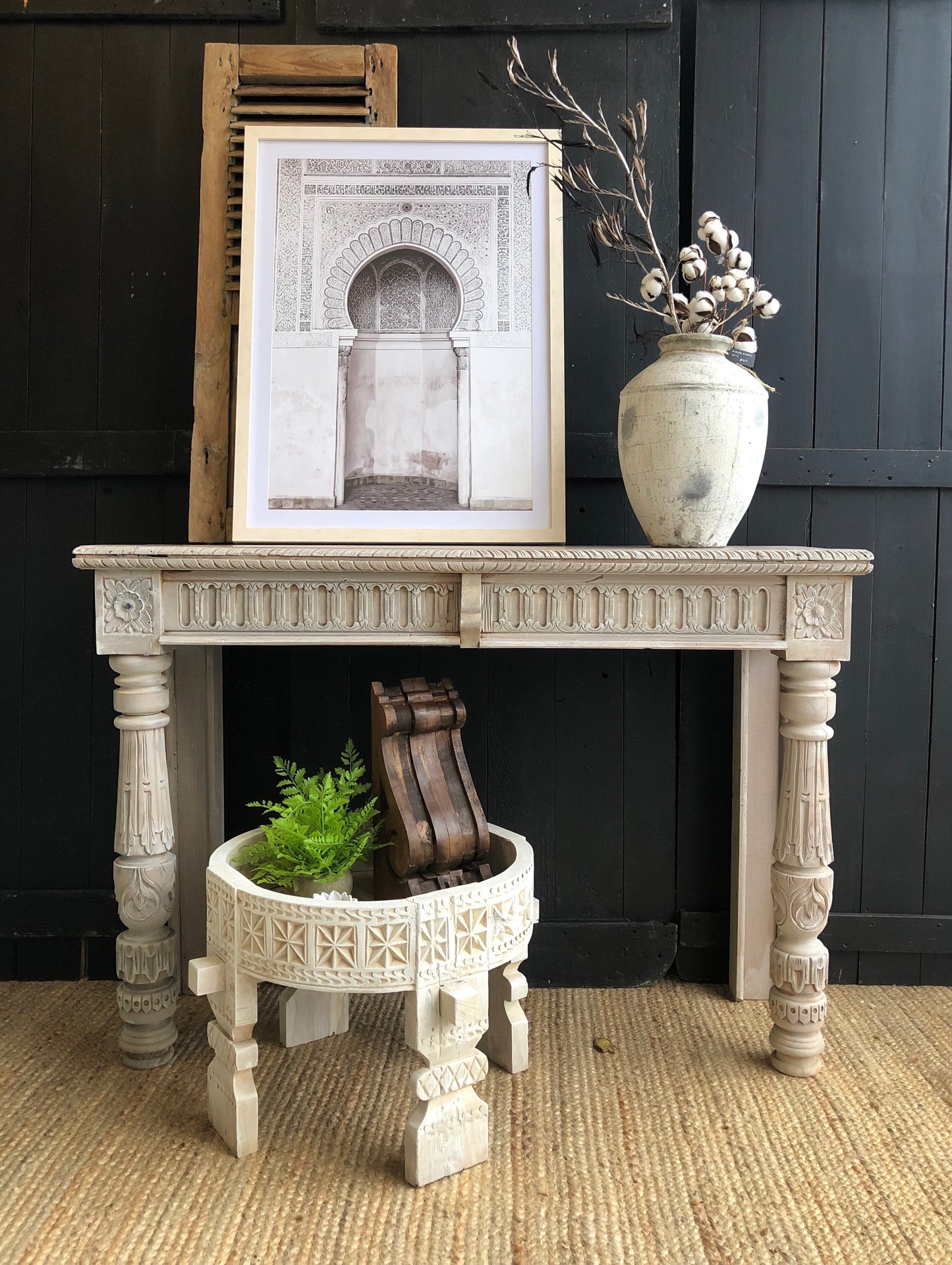 Hand Carved Grinder Table