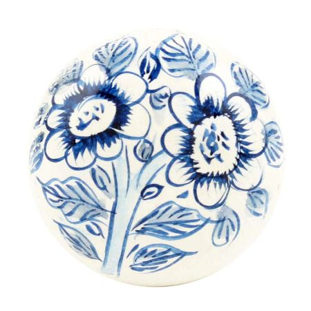 Clara - Blue & White Floral Knob