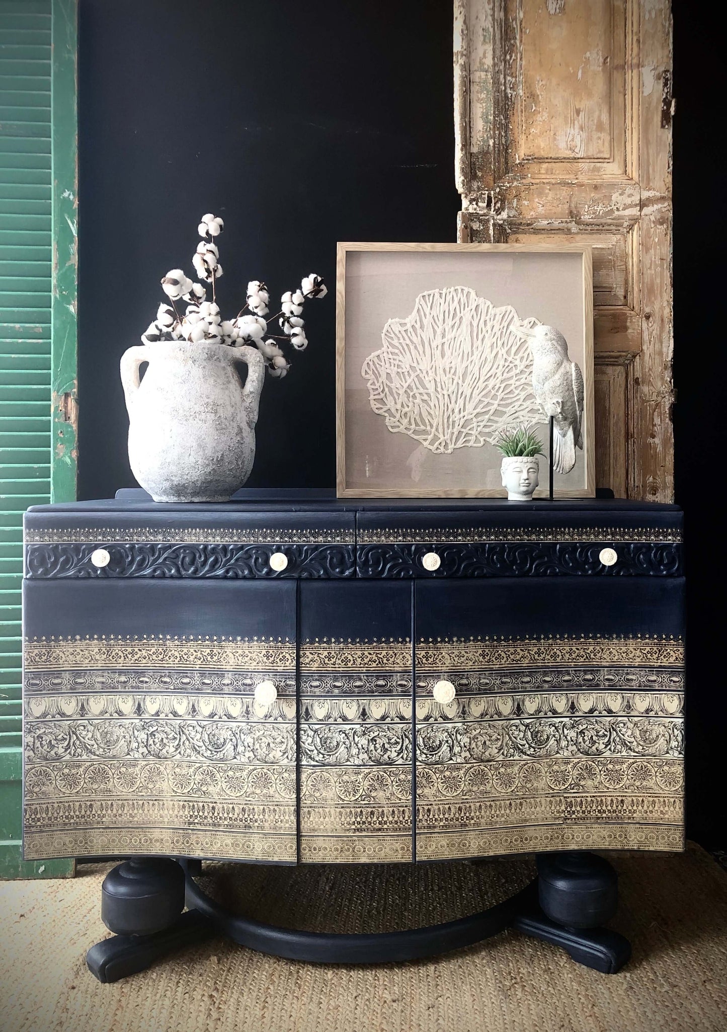 Boho Luxe Vintage Cabinet