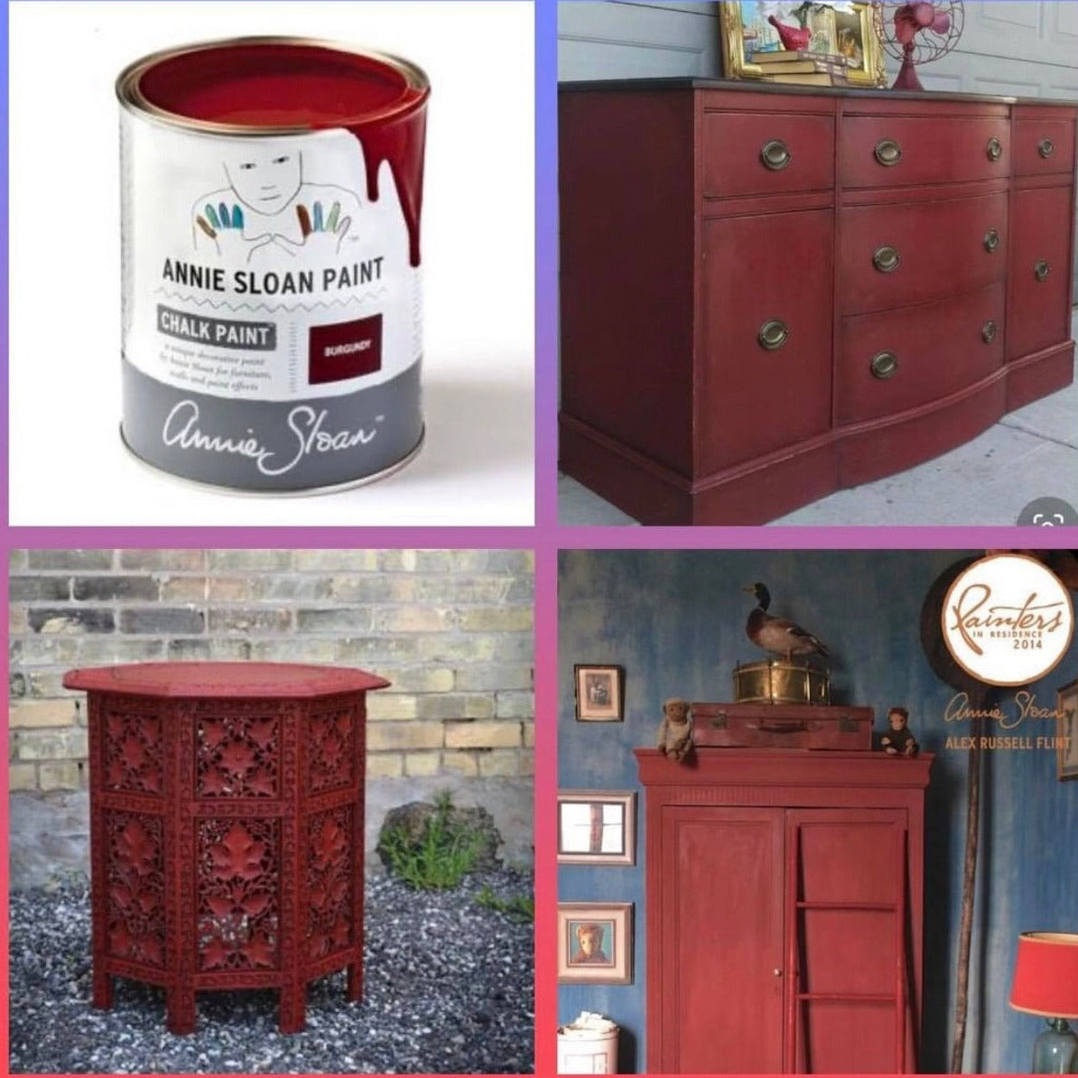 Burgundy Chalk Painted Furniture