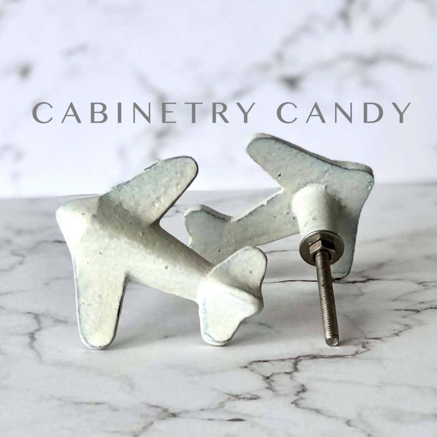 Viola - White Vintage Metal Aeroplane Knob