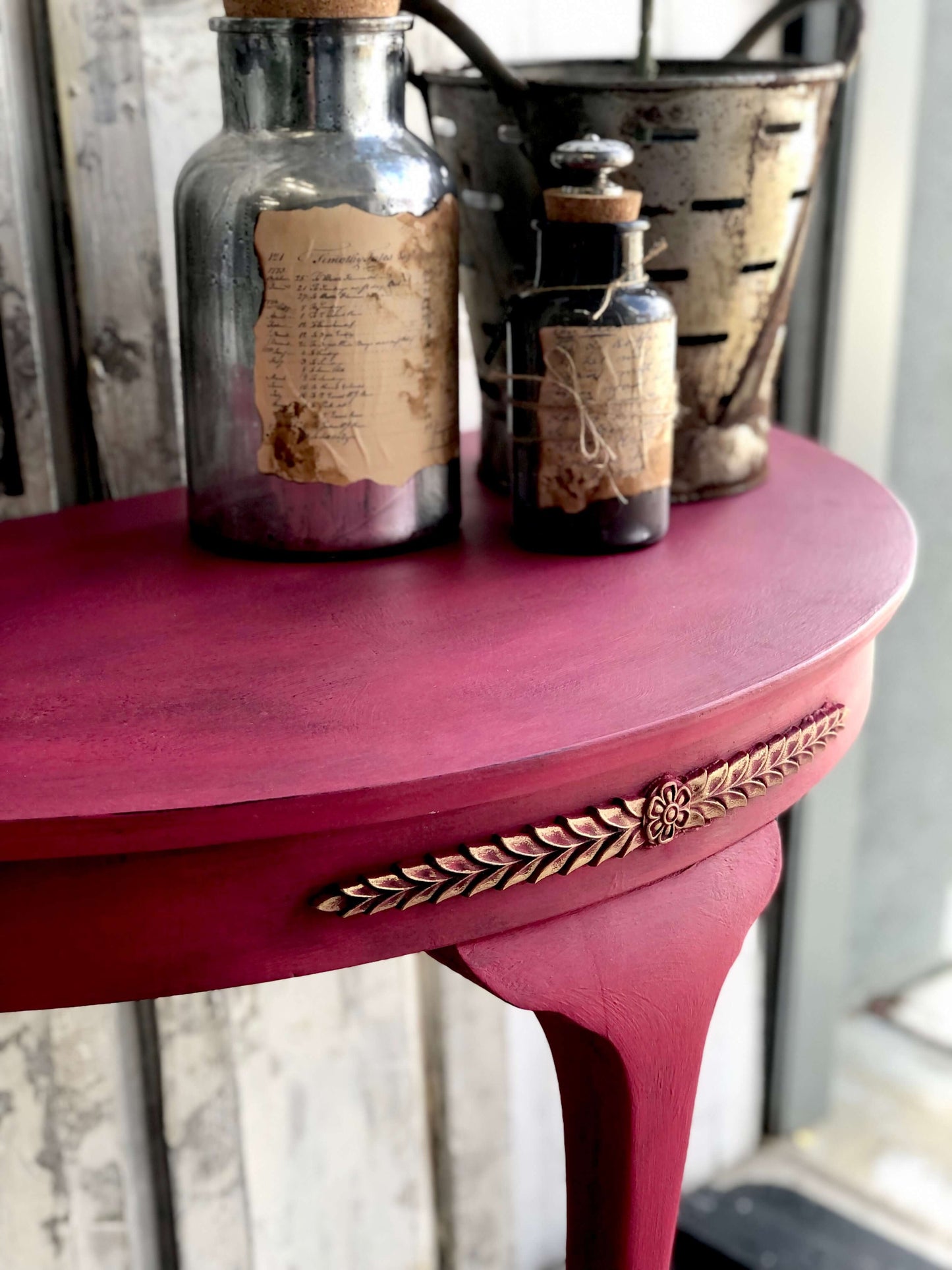 Capri Pink Half Moon Table