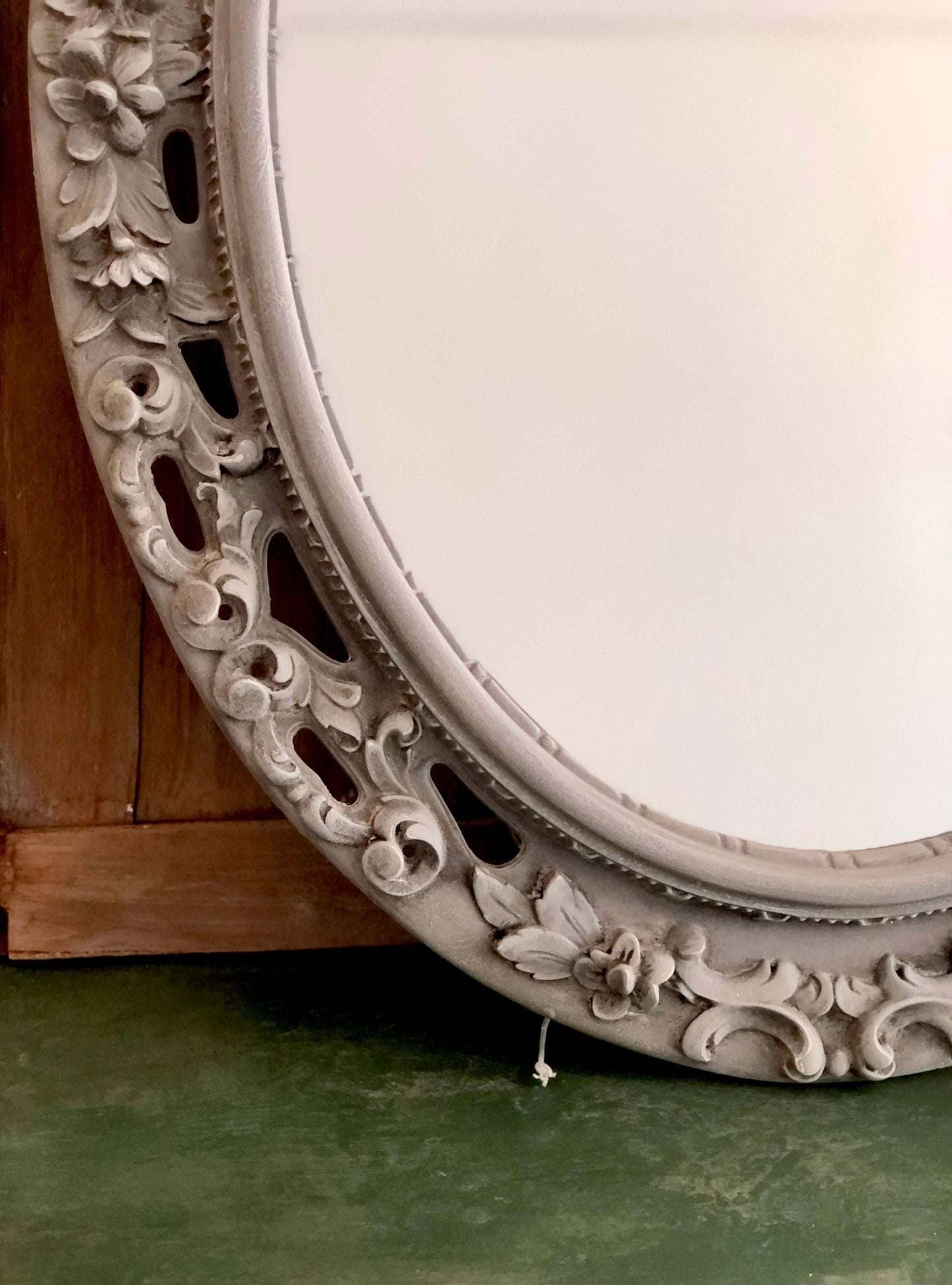 Oval Ornate Hand Painted Mirror