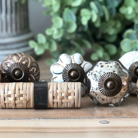 Coffee & Gold Ceramic Knob