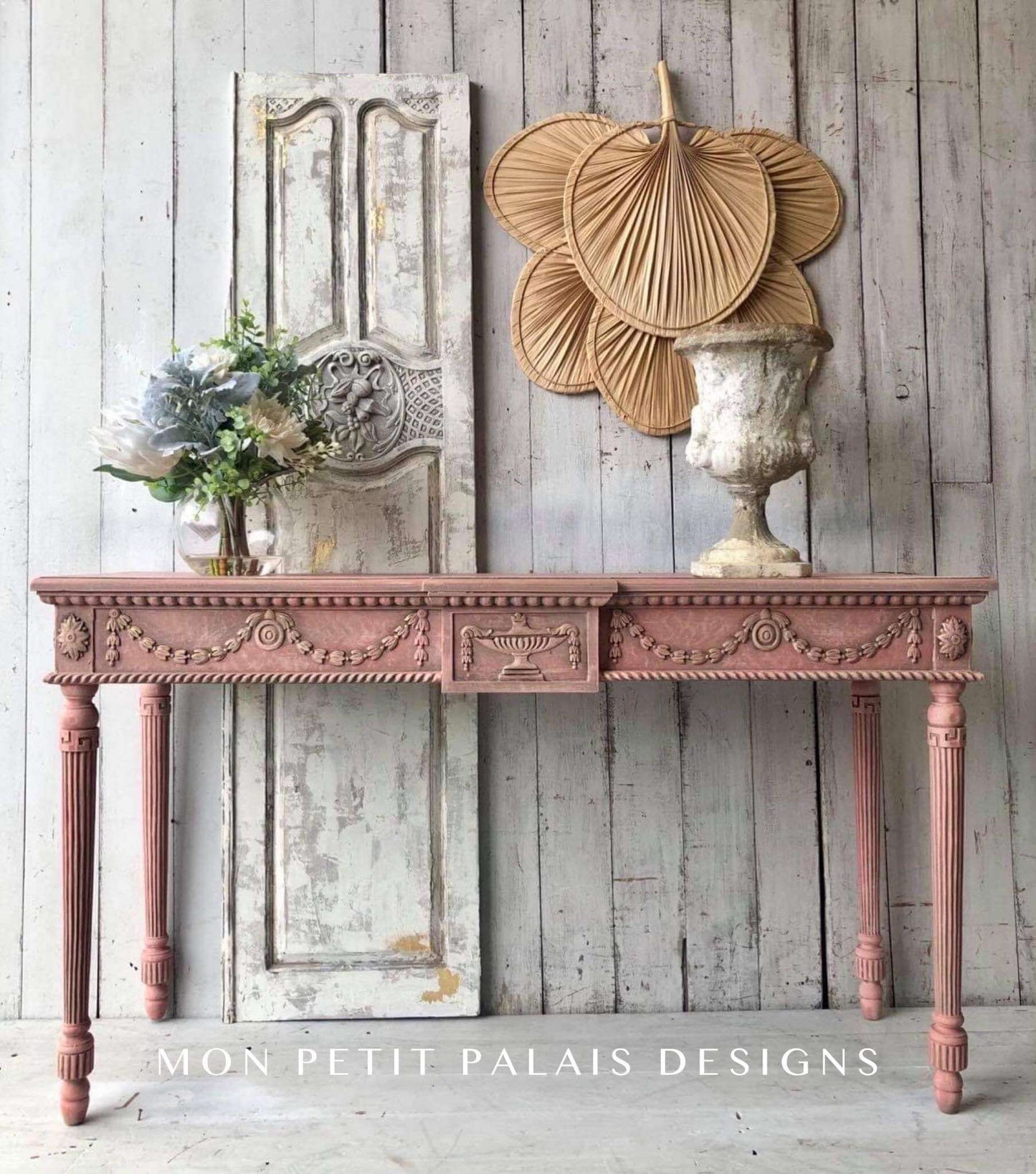 Blush Carved Console Table