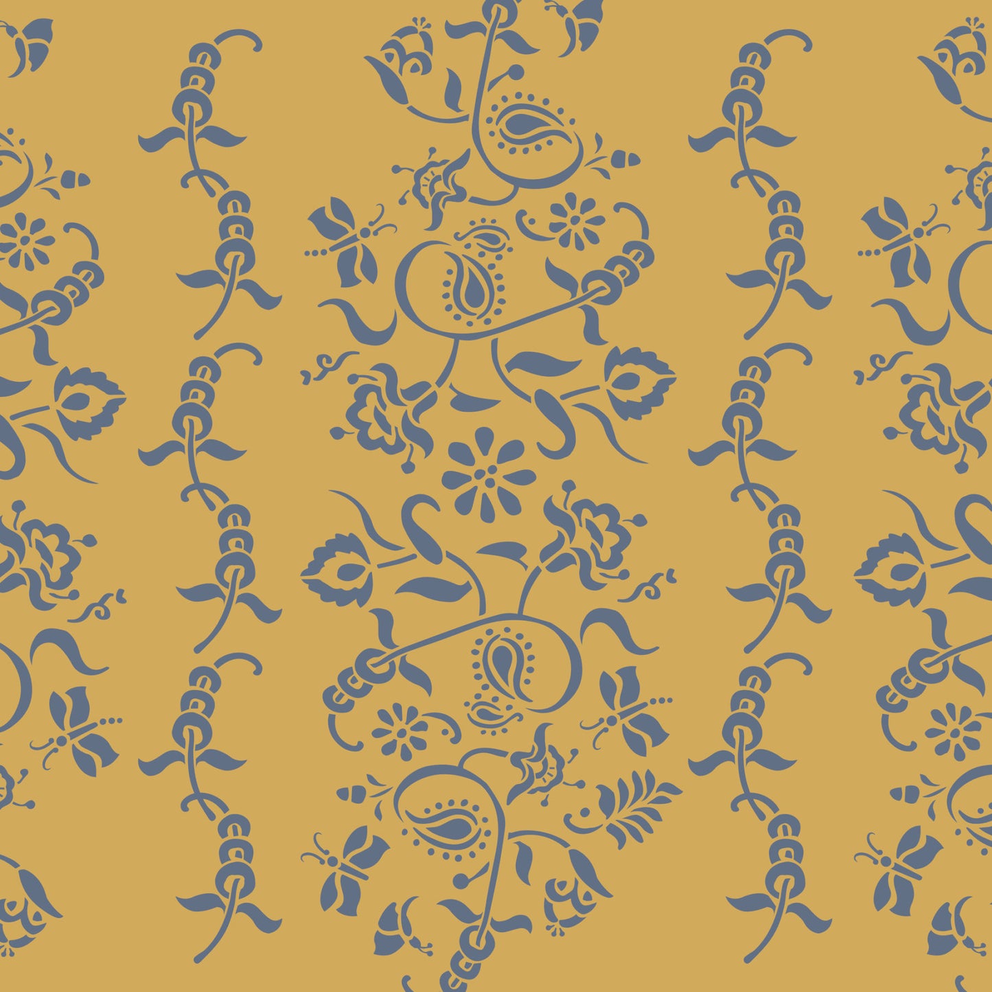 Paisley Floral Garland Annie Sloan Stencil