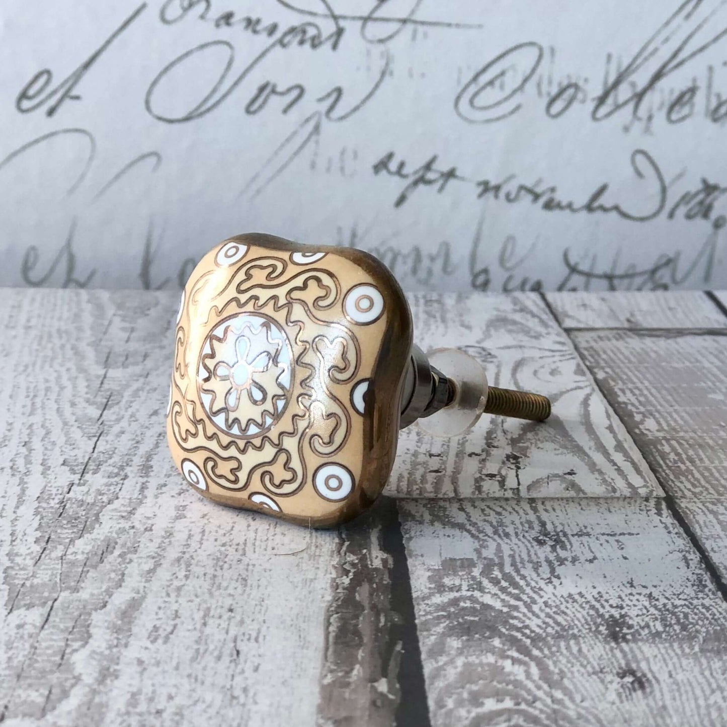 Arles & Gold Ceramic Knob