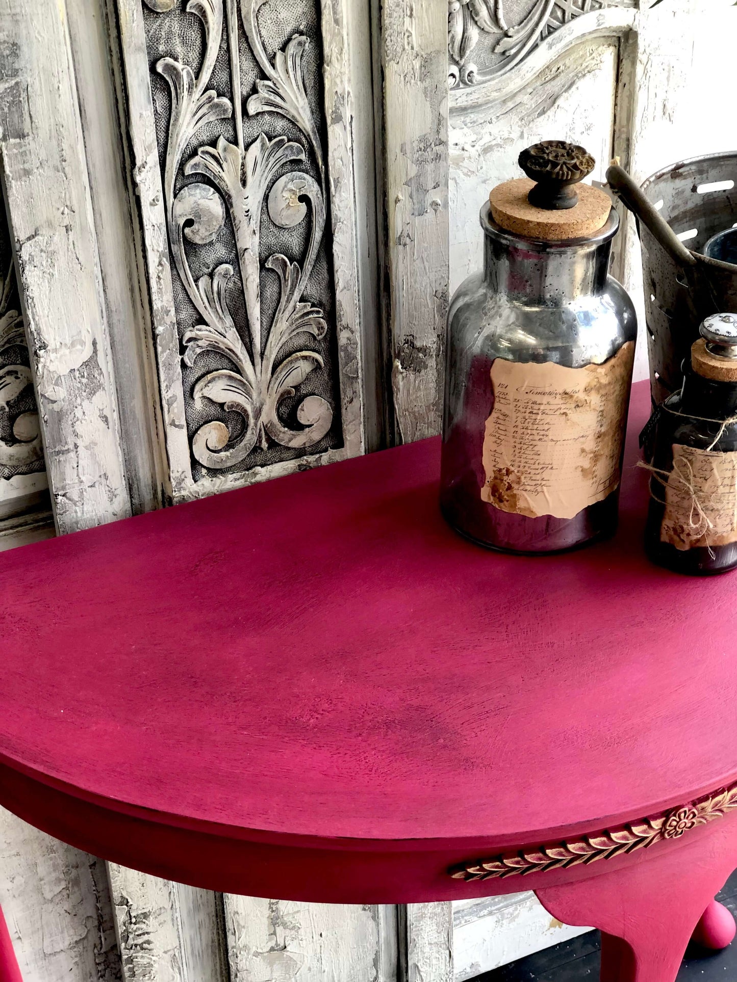 Capri Pink Half Moon Table