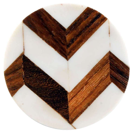 Dede Zigzag Bone and Wood Knob