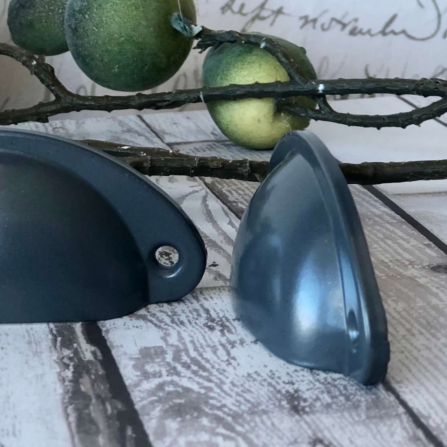 Storm Grey Metal Cup Handles