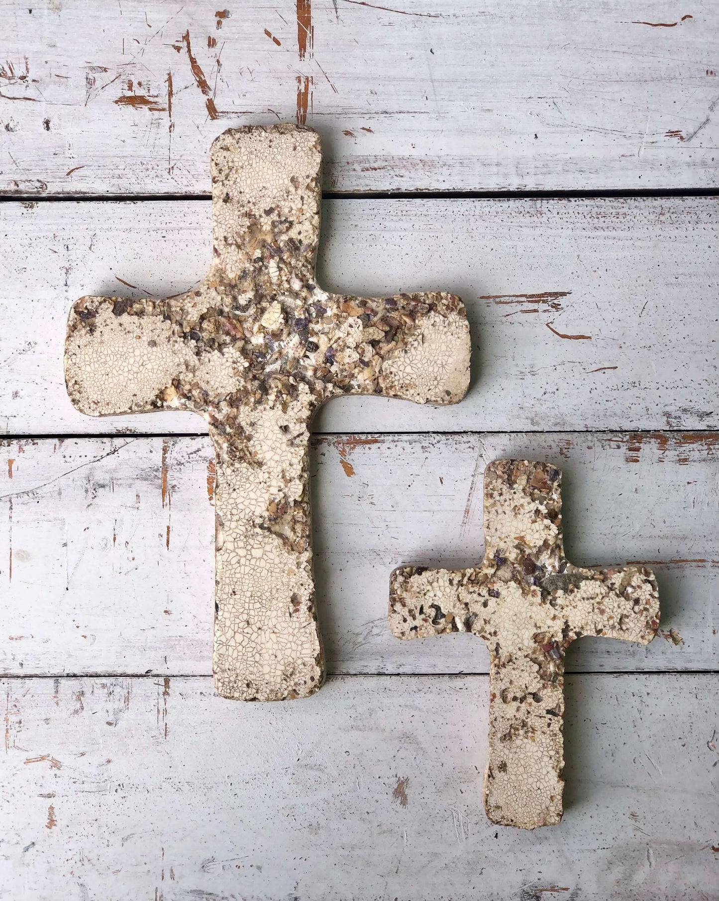 Crackle Stone Cross (Large)