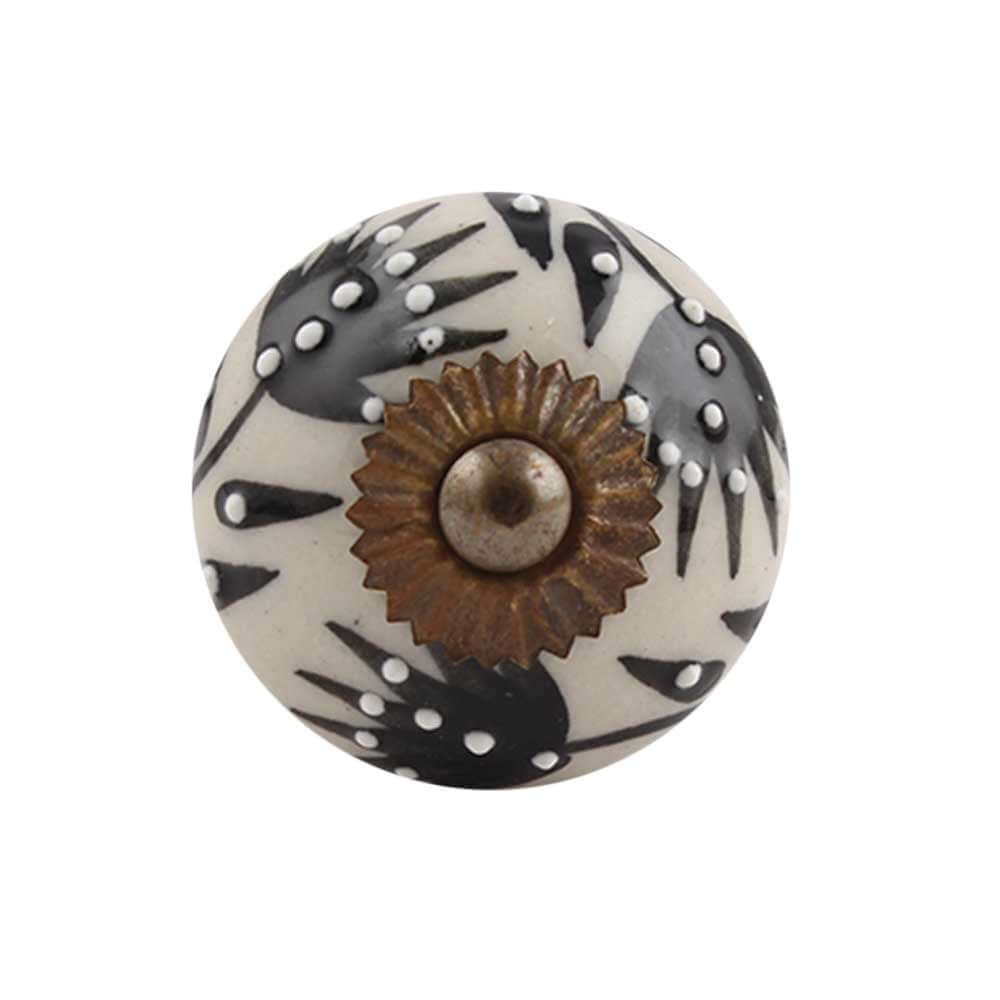 Mila Black & Cream Ceramic Knob