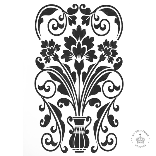 Vase Bouquet Decorative Stencil – French Floral Design