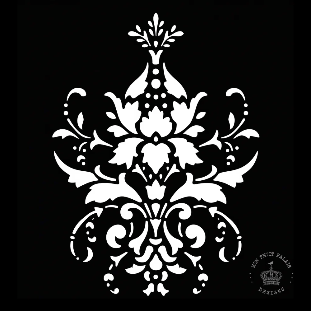 Damask Bloom Decorative Stencil – French Wall & Furniture Pattern