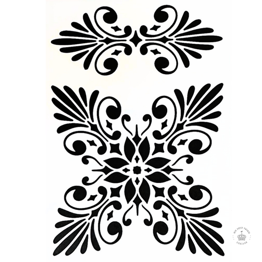 Florentine Scrollwork Decorative Stencil – Corner & Border Design