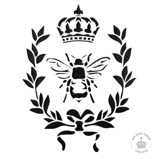 Bee Wreath and Crown Stencil 13cmx13cm